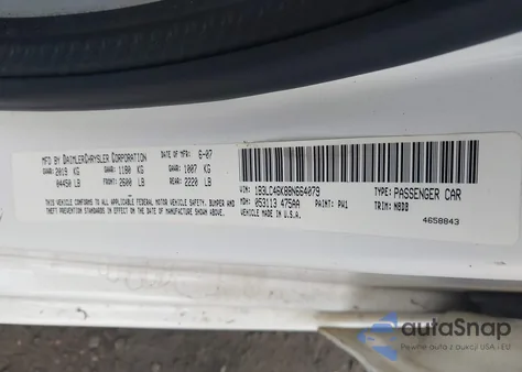 2008 Dodge Avenger Se из США, поврежденный, VIN 1B3LC46K88N664079